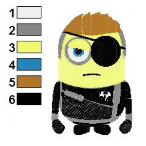 Despicable Me Nick Fury Embroidery Design